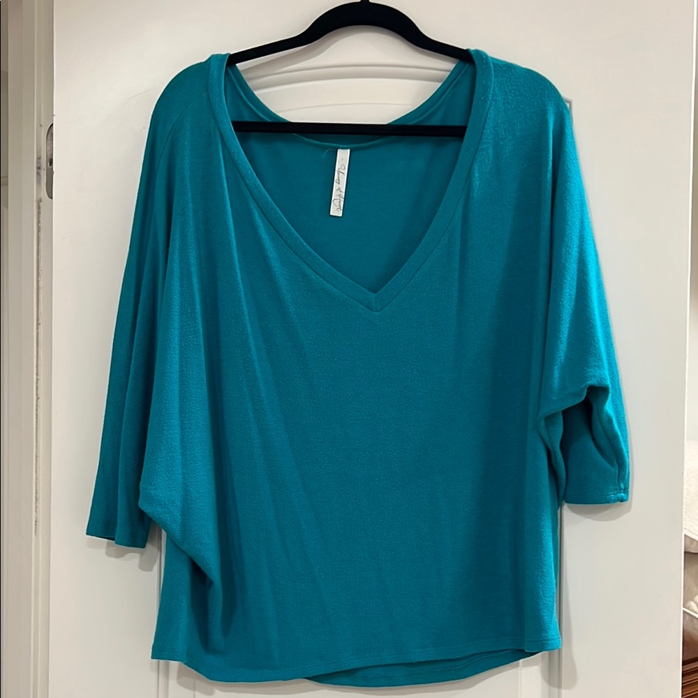 Teal Blue V neck Sweater
